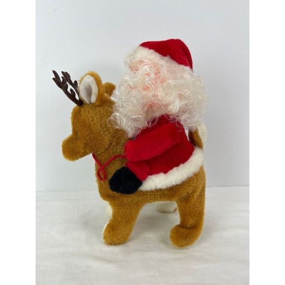 Funny Toys Co Musical Santa Claus On Reindeer RARE in Original Box Light & Sound - Picture 6 of 10